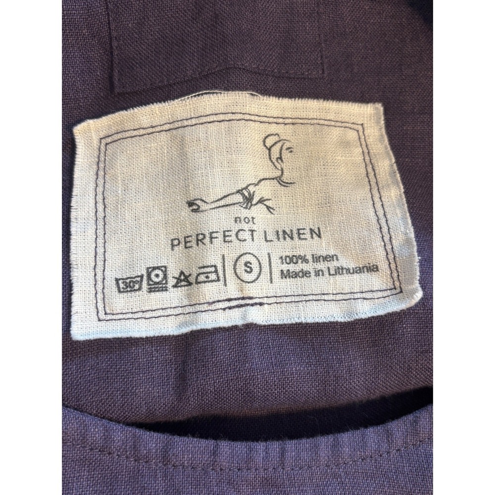 Not Perfect Linen Sleeveless Lagenlook Midi Shift Dress with Pockets S - Picture 5 of 7